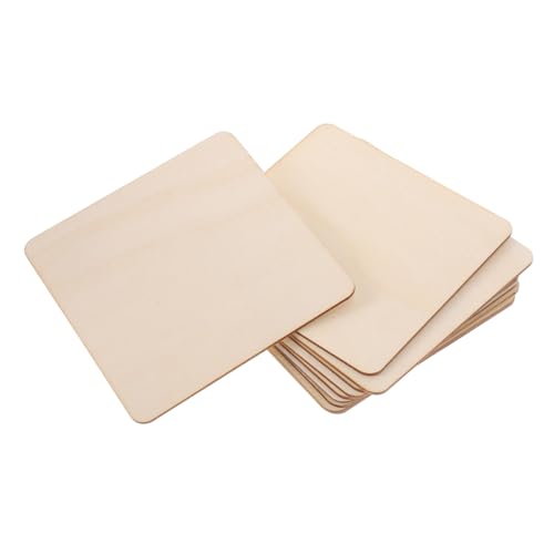 Veemoon 20 Stück Gravurmodellvorlage Holzbretter Holzschild leer Untersetzer aus Holz leere Holzscheiben Rohlinge für Holzschnitzereien Holzausschnitt unfertiges Holzhandwerk hölzern Khaki von Veemoon