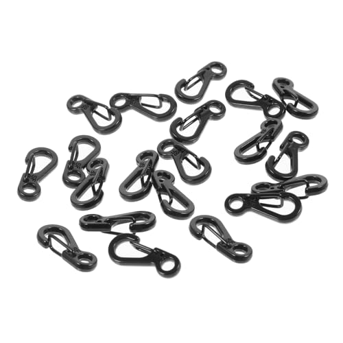 Veemoon 20 Stück Hängender Schnallenschmuck kleiner Karabinerhaken Verschlusskarabiner schmuck karabiner minikarabiner Mini-Karabinerhaken kleine Karabinerhaken mini Zinklegierung Black von Veemoon