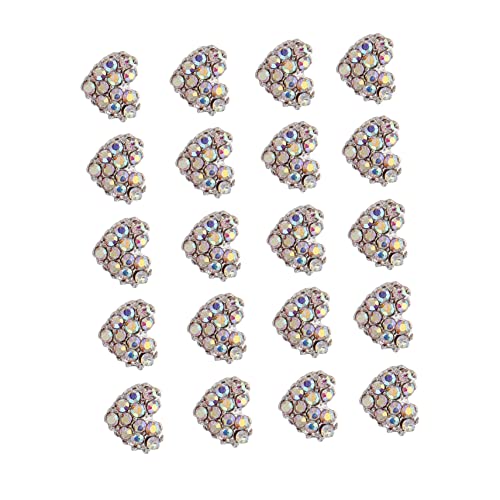 Veemoon 20 Stück Herz Glitzer Nail Charms Strass Nail Dekoration für DIY Nageldesign Geeignet für Gel und Kunstnägel für Partys und Besondere Anlässe von Veemoon