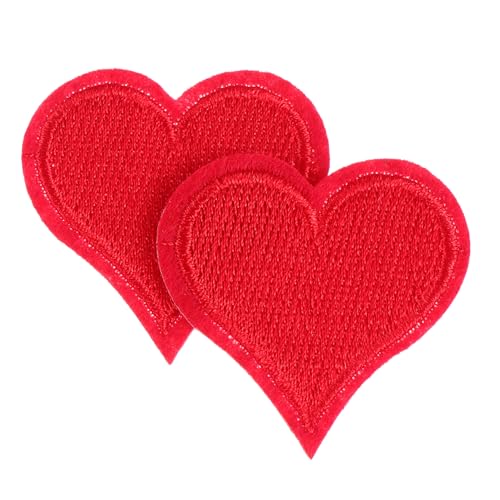 Veemoon 20 Stück Herz bestickter Stoffaufnäher stickrahmen apfelding aufbügelbilder bügelbilder heartstopped Rot Aufnäher für Jeans klein Herzen Aufnäher zum Aufbügeln Kunstwerk Patches von Veemoon
