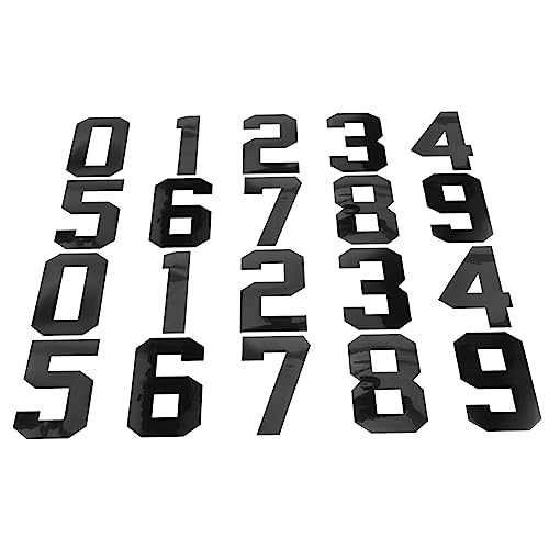 Veemoon 20 Stück Jersey -Zahlenaufkleber Flecken bestickt Pat-Patches gestickte Aufnäher Fußball-Aufnäher Trikot-Accessoire DIY-Patches Zubehör beschichten Plastik Black von Veemoon