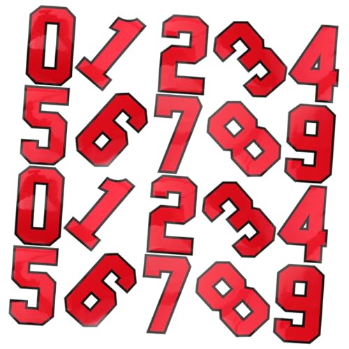 Veemoon 20 Stück Jersey -zahlenaufkleber Basketball Trikot Zahlen Aufnähen Aufnäher Für Kleidung Stoff Uni-nummern-patches Gestickte Aufnäher Trikots Hitze Rot Plastik Veemoon 20 Stück Jersey -zahlenaufkleber Basketball Trikot Zahlen Aufnähen Aufnäher Für Kleidung Stoff Uni-nummern-patches Gestickte Aufnäher Trikots Hitze Rot Plastik von Veemoon