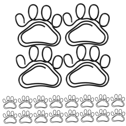 Veemoon 20 Stück Katzenkrallen-Büroklammer Papierverschlüsse tierische Büroklammern Größe Binder Büroklammer Schüttgut kleine Papierklammer kleine Büroklammern Metall Black von Veemoon