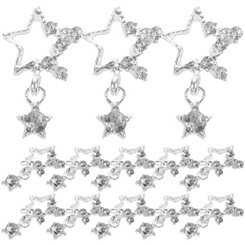 Veemoon 20 Stück Luxus Strass Nail Art Charms Wasserdiamant Nagel Schmuck für Diy Nageldesign Hochwertige Edelsteine für Acrylnägel Silberne Nagelverzierung von Veemoon