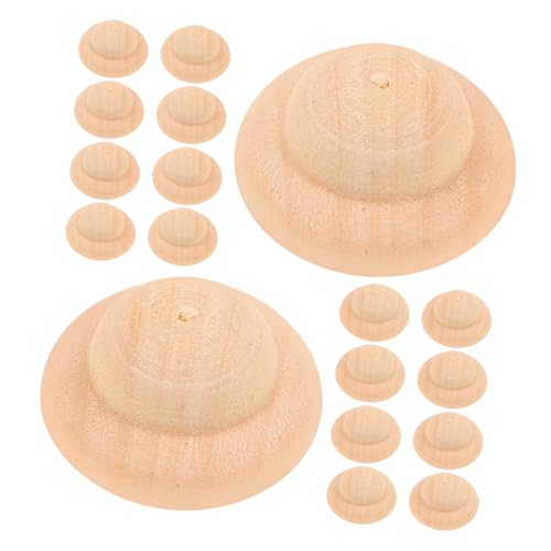 Veemoon 20 Stück Marionettenhut Puppenhut Aus Holz Blanko-peg-puppenhut Puppenhut Zum Selbermalen Diy Holzpuppenhut Holzpflock-menschenhut Diy Unvollendete Peg-puppen-mütze Hölzern Khaki von Veemoon