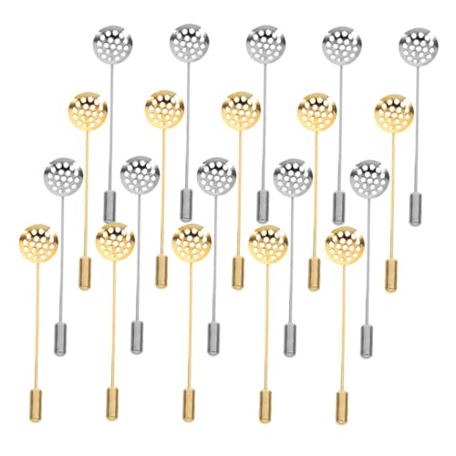 Veemoon 20 Stück Metall Broschennadeln Runde Blanko Tray Anstecknadeln für Diy Bastelprojekte Hochzeitscorsagen und Anstecker für Bräutigam von Veemoon