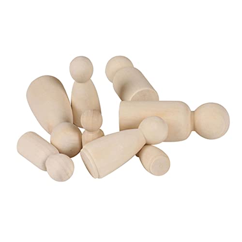 Veemoon 20 Stück Puppenspielzeug Aus Holz Dolly Klein Mini Steckpuppen Unvollendet Mädchen Puppenkörper Aus Holz Holzpuppen Yellow Bambus von Veemoon