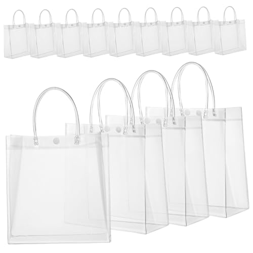 Veemoon 20 Stück Pvc -handtasche Klarer Organizer -taschen Klarsichtbeutel Für Leckereien Durchsichtige Warentaschen Wiederverwendbare Einkaufstaschen Taschen Bevorzugen Klare Tragetasche von Veemoon