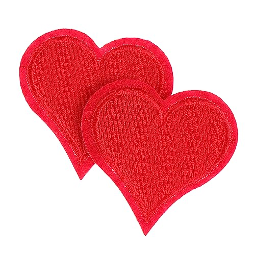 Veemoon 20 Stück Rote Herz Patches zum Aufbügeln Bestickte Applikationen für DIY Kunstprojekte für Jeans Hüte Blusen und Mehr Hochwertige Stoffmaterialien Langlebig und Praktisch zum von Veemoon