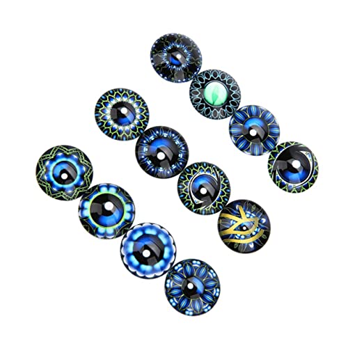 Veemoon 20 Stück Runde Cabochon Patches Blaue Edelstein Aufkleber DIY Schmuckmaterial für Ohrringe Armbänder Basteln Dekorationen von Veemoon