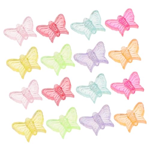 Veemoon 20 Stück Schmetterling Perlenzubehör beads for bracelets beads for jewellery making Armband-Anhänger Schmetterlingsperle für die Schmuckherstellung Schmuck Abstandsperlen Harz von Veemoon