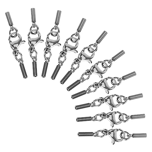 Veemoon 20 Stück Schnalle Aus Lederband Armbandverschlüsse Und Verschlüsse Karabinerverschlüsse Klaue Armbänder Schließe Schlüssel Halskette Kabel Silber Sterling Hummerschere Silver von Veemoon