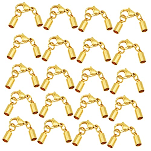 Veemoon 20 Stück Schnalle Aus Lederband Multi Schließungen Armbandverschlüsse Halsketten Schmuckverschluss Schließe Strand Kettenverschluss Hummerschere Golden von Veemoon