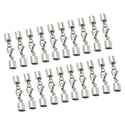 Veemoon 20 Stück Schnalle Aus Lederband Schließe Charm-armband-kette Schmuck Verschluss Halskette Verschlüsse Silber Kabel Kettenverschluss Hummerschere Schmuckverschluss Silver von Veemoon