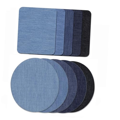 Veemoon 20 Stück Teiliges Bügelflicken Jeans mit Farben Ovale und Rechteckige Denim patches Waschbare Reparatur Dekorationsflicken für Knie Ellbogen Kleidung Rucksäcke von Veemoon
