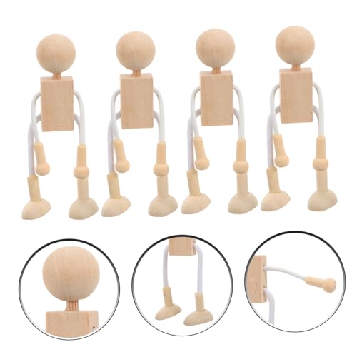 Veemoon 20 Stück Teiliges DIY Holzroboter Bastelset zum Bemalen Pädagogisches Holzspielzeug für Kreative Holzfiguren zum Selbstgestalten Desktop-ornament Fördert Feinmotorik und Fantasie von Veemoon