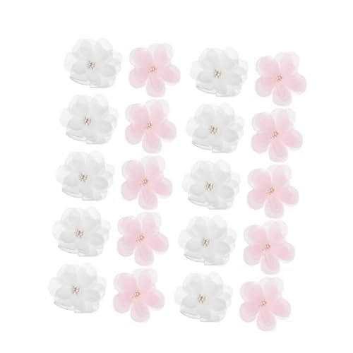 Veemoon 20 Stück Teiliges Handgenähte Fünfblütenblumen Patches in Rosa und Weiß Beständige Stickerei Applikationen DIY Nähzubehör für Kleidung Taschen und Bastelarbeiten von Veemoon