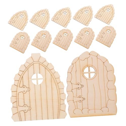 Veemoon 20 Stück Teiliges Holz Feentüren Miniatur DIY Garten Dekoration Detailreiche Türornamente für Puppenhaus Realistische Mini haus Accessoires Wetterfest für Innen Außenbereich von Veemoon