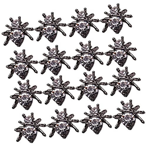 Veemoon 20 Stück Teiliges Spider Nail Charms Nagelschmuck mit Dunklem Gothic Design DIY Kunstnägel Zubehör für Kreative Nail Art Geeignet für Halloween Partys und Besondere Anlässe von Veemoon