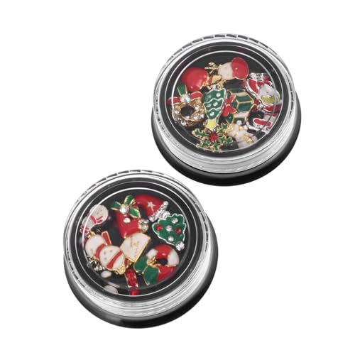 Veemoon 20 Stück Teiliges Weihnachts Nagelkunst Set mit Alloy Nieten Perlen und Rivets Festliche Nail Charms für Diy Maniküre Einzigartige Nagelverzierung Charmante Weihnachtsdekoration von Veemoon
