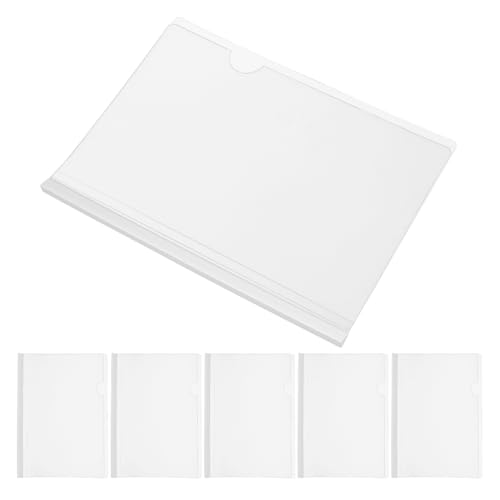 Veemoon 20 Stück Transparent Schiebebinder Teilig Abdeckungen mit Zugstangenclip für Berichte Dokumentenorganisation und Klassifizierung Stabil und Stylish für Büro und Zuhause von Veemoon