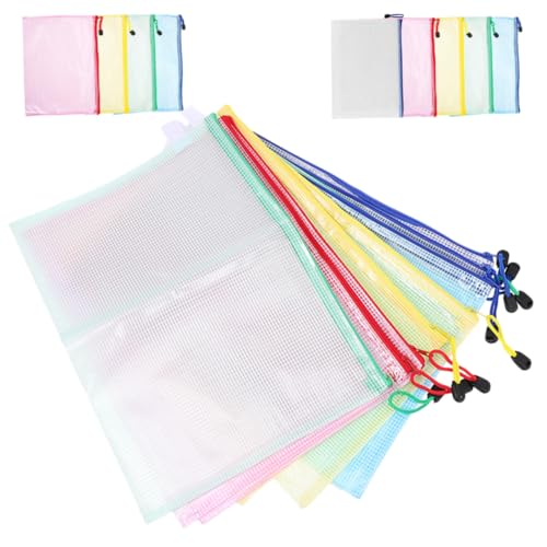 Veemoon 20 Stück Transparente Dokumententaschen mit Reißverschluss Wasserdichtes Pvc mesh Farbige Aufbewahrungstaschen für Büro Schule Große Kapazität für Akten Stifte Reise Vielseitig von Veemoon