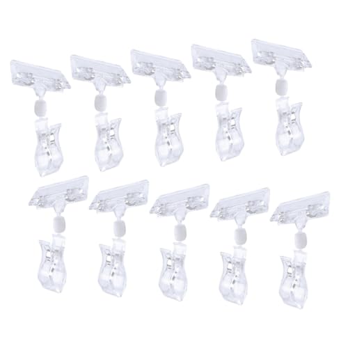 Veemoon 20 Stück Transparente Preisschilder Halter Clips für Einzelhandel Drehbare Werbe Clip für Supermärkte Flexibel für Etiketten und Werbung von Veemoon