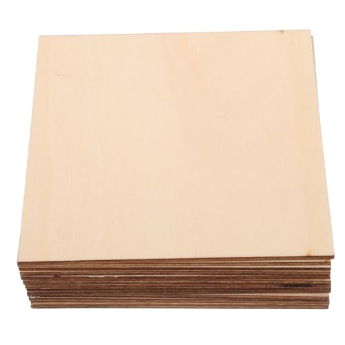 Veemoon 20 Stück Unbearbeitete Holzschneider DIY Holzscheiben für Bastelprojekte Quadratische Malplatten für Handwerk Dekoration und von Veemoon