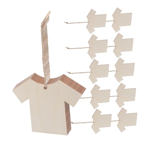 Veemoon 20 Stück Unlackierte T Shirt Form Labels mit Naturseil für Diy Projekte Bekleidungskennzeichnung Geschenkanhänger und Event Dekorationen von Veemoon