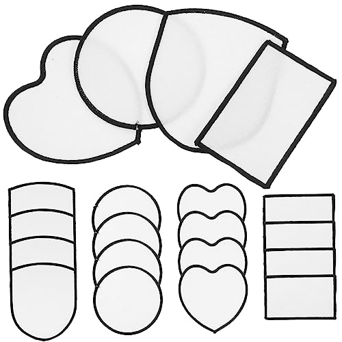 Veemoon 20 Stück Wärmeübertragungspatch Stoff Hallo überweisen Stickerei für reparaturflicken apfelding DIY Kleidungspatches leere Applikation kleidungsflicken selber machen Polyester Weiß von Veemoon