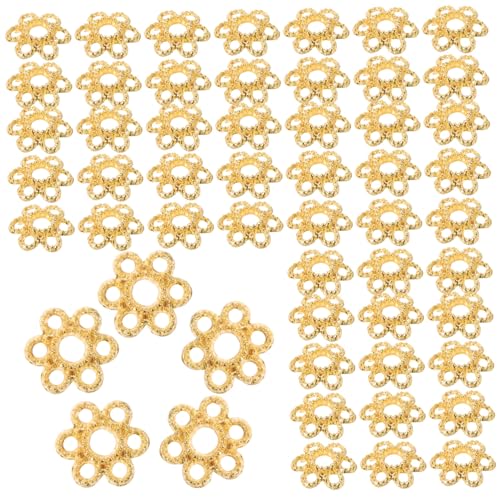 Veemoon 200 Stück Blütenförmige Perlenkappen Legierung Gold für Schmuckherstellung für DIY Armbänder Ohrringe und Zubehör für Kreative Bastelprojekte von Veemoon