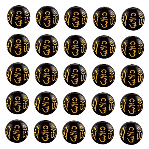 Veemoon 200 Stück Buddhistische Design Perlen DIY für Schmuckherstellung Schwarze Wildgoldene Sechs Zeichen Buddha Perlen für Kreative Projekte und Veemoon 200 Stück Buddhistische Design Perlen DIY für Schmuckherstellung Schwarze Wildgoldene Sechs Zeichen Buddha Perlen für Kreative Projekte und von Veemoon