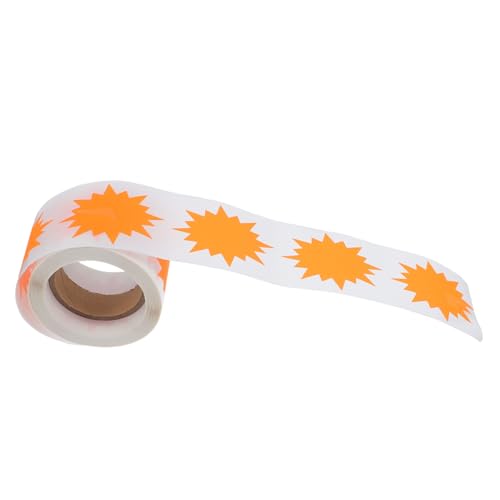 Veemoon 200 Stück Fluoreszierende Burst Papieraufkleber für Garagenverkäufe Praktische und Auffällige Preisschilder Leuchtendem Orange für Einzelhandel und Events von Veemoon