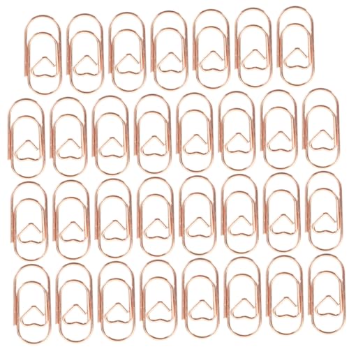 Veemoon 200 Stück Kreative Herzförmige Büroklammern aus Metall Mini Paper Clips für Bürobedarf Scrapbooking und Notizen Roségold Langlebig und Dekorativ von Veemoon