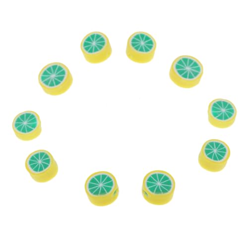Veemoon 200 Stück Limettenperlen Tonperlen Charms Kunsthandwerk Für Tonperlen Für Armbänder Bunte Frucht Tonperlen Flache Perlen Schmuckdekorperlen Tonperlen Gelber Polymer Ton von Veemoon