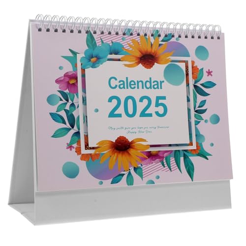 Veemoon 2025 Desktop-Kalender-Notizblock Spiralkalender Kalender umblättern Stehender Flip-Kalender Tischkalender kleiner Flip Schreibtisch-Flip-Kalender Papier von Veemoon