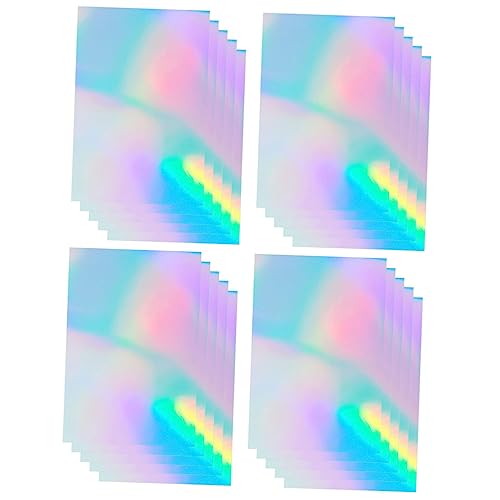 Veemoon 20Blätter Holografische Papieraufkleber Vielseitig Einsetzbare Selbstklebende Folien für DIY Projekte und Kreative Dekorationen Wasserabweisend und Beschreibbar von Veemoon
