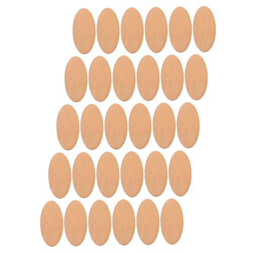 Veemoon 20Pcs Stücke ovale Holzspäne bastelset unfertiges Holzhandwerk Holzausschnittscheiben unfertiger Rohling aus Holz handgefertigtes Holzhandwerk Dekorationen aus Holzscheiben Khaki von Veemoon