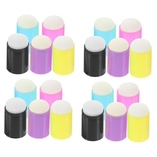 Veemoon 20Stücke Fingerschwämme Dauber Bunte Malwerkzeuge für Kreative Fingerfarben für Öl Aquarell und Acrylmalerei Langlebig und Leicht zu Handhaben von Veemoon