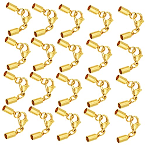 Veemoon 20Stücke Hummerverschlüsse für Schmuck Goldfarbene Schnallen mit Loch für Armbänder und Praktische Schmuckverschlüsse für DIY Projekte von Veemoon