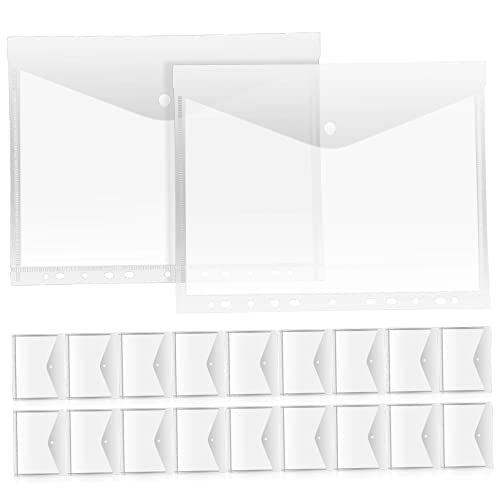 Veemoon 20Stücke Transparente Ordnertaschen Dokumentenmappe mit Löchern für Ringbinder für Büro Schule und Zuhause Robuste Plastikmaterialien Große Kapazität Veemoon 20Stücke Transparente Ordnertaschen Dokumentenmappe mit Löchern für Ringbinder für Büro Schule und Zuhause Robuste Plastikmaterialien Große Kapazität von Veemoon