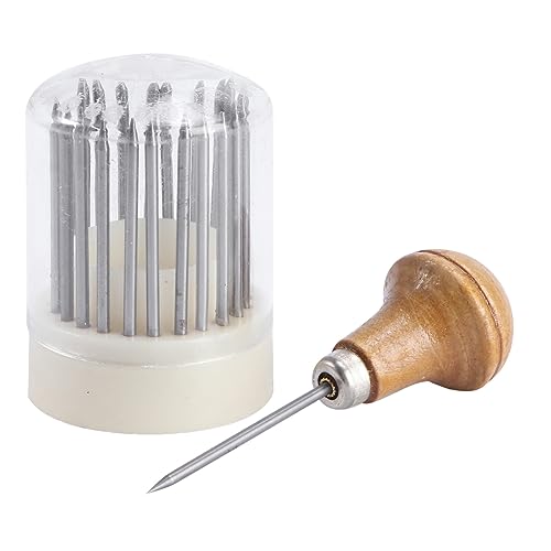 Veemoon 23 Spitzen edelstein schmucksteine schmuckzangen jewel schmuck basteln zubehör werkzeug Perlen Saugnadel Inlay-Beeder praktische Perlennadel DIY-Tool Schmuckgravur hölzern Khaki von Veemoon