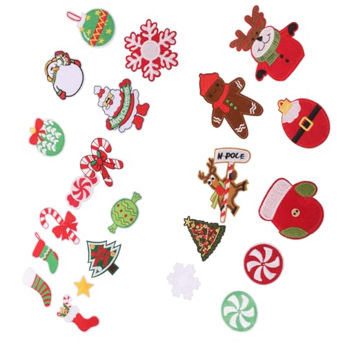 Veemoon 23Stücke Weihnachts Patches Bestickte Aufnäher Mit Schneemann Weihnachtsbaum Und Weihnachtsmann Zum Aufbügeln Für DIY Kleidung Und Winterliche Dekorationen Veemoon 23Stücke Weihnachts Patches Bestickte Aufnäher Mit Schneemann Weihnachtsbaum Und Weihnachtsmann Zum Aufbügeln Für DIY Kleidung Und Winterliche Dekorationen von Veemoon