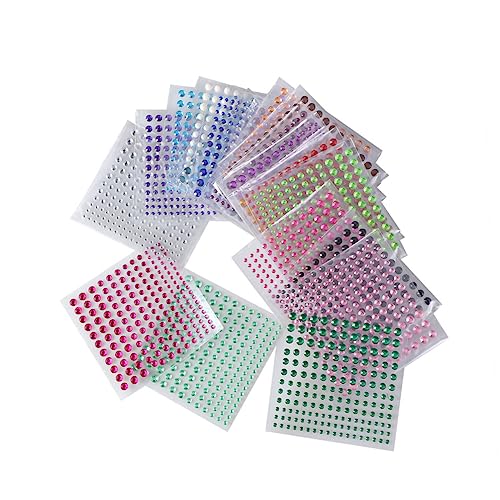 Veemoon 24 Blatt Selbstklebende Acrylsteine für Gesicht Nägel Körper Mischfarben DIY Strass Sticker Hautfreundlich Starke Haftung für Make Up Karneval Basteln und Festival Dekoration Veemoon 24 Blatt Selbstklebende Acrylsteine für Gesicht Nägel Körper Mischfarben DIY Strass Sticker Hautfreundlich Starke Haftung für Make Up Karneval Basteln und Festival Dekoration von Veemoon