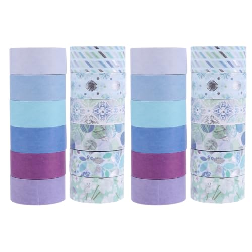 Veemoon 24 Rollen DIY Washi Tape Set Dekorative Klebebänder für Scrapbooking Journals und Bastelprojekte Einfach Abreißbar Vielseitig Einsetzbar auch Beschreibbar von Veemoon