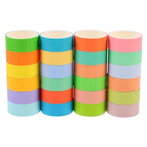 Veemoon 24 Rollen Farben Washi Tape DIY Dekoratives Geschenkband für Scrapbooking Geschenkverpackung und Bastelprojekte Leicht Ablösbar Vielseitig Einsetzbar für Kreative Dekorationen von Veemoon
