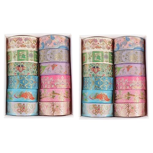 Veemoon 24 Rollen Heißpräge-Washi-Tape Aufkleber Handwerk Dekorationen DIY-Klebebänder Gold Weiß selbstklebende Abziehbilder Blumenbänder Papierbänder Journaling-Zubehör Flüsterpapier Veemoon 24 Rollen Heißpräge-Washi-Tape Aufkleber Handwerk Dekorationen DIY-Klebebänder Gold Weiß selbstklebende Abziehbilder Blumenbänder Papierbänder Journaling-Zubehör Flüsterpapier von Veemoon