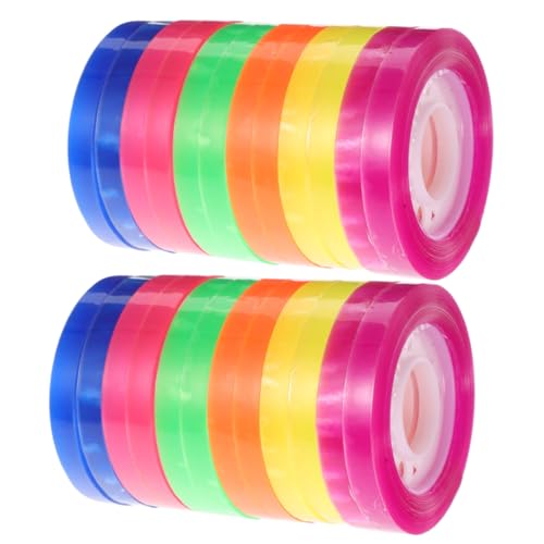 Veemoon 24 Rollen Rainbow Klebeband Transparent DIY Scrapbook Papier Tape Vielseitig Klebend für Planer Tagebücher Bastelprojekte Geschenkverpackung von Veemoon