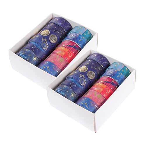 Veemoon 24 Rollen Washi Tape mit Dekorative Klebebänder für Diy Projekte Scrapbooking Planer und Weihnachtsgeschenke Klebebänder mit Glitzerstern für Erwachsene von Veemoon