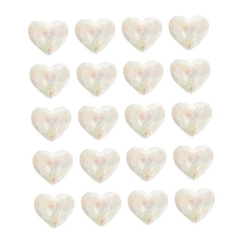 Veemoon 24 Stück Teiliges Acryl Herz Spacer Perlen DIY Schmuck Basteln Hochwertige Herzförmige Zwischenperlen für Armbänder Halsketten Ohrringe Hochzeitspaar Dekoration Polterabend von Veemoon